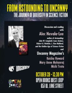 Alec Nevala-Lee & Uncanny Magazine: Diversity in Science Fiction Panel |  Open Books Ltd.